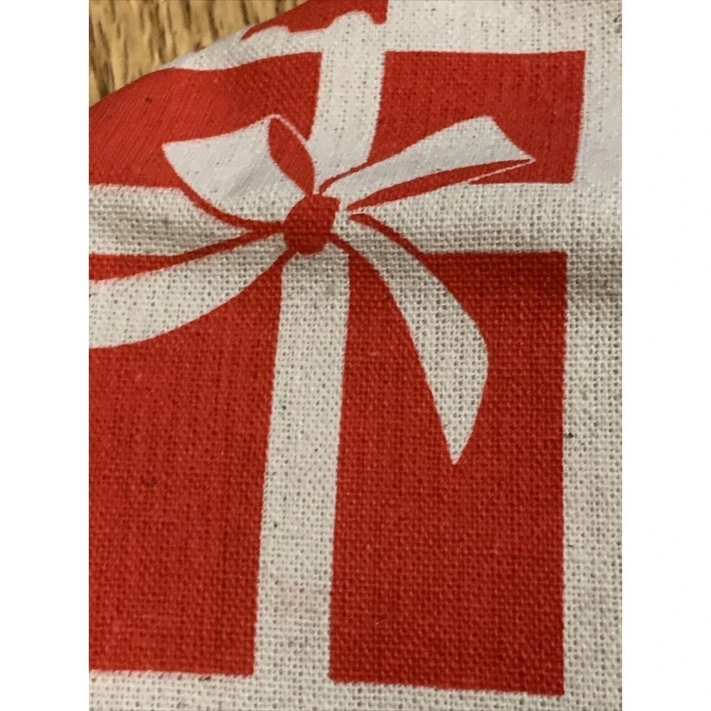 Geeknet Holiday Gift Sack Unisex 18x26 Cream Red NEW Christmas Cotton Drawstring